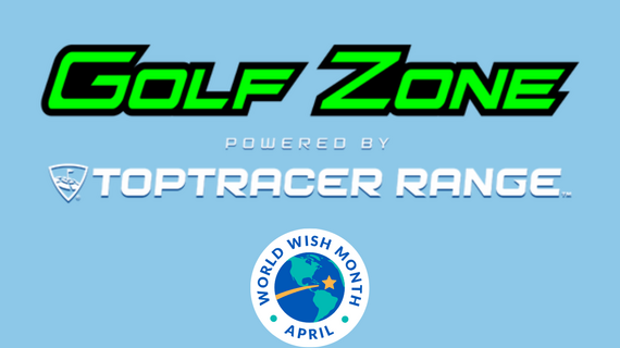 Golf zone logo in front of a light blue background