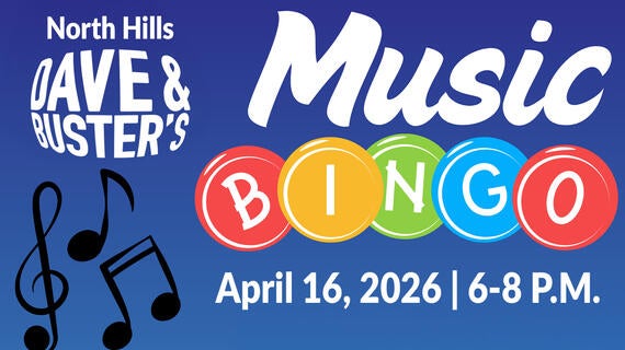 North Hilla Dave & Buster's Music Bingo - April 26,2026 | 6-8 p.m.