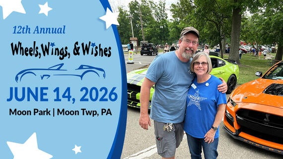 Wheels, Wings and Wishes-June 14, 2026 at Moon Park in Moon Township, PA. 