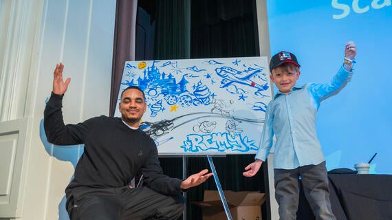 2025 Art of the Wish, wish kid with the live artist