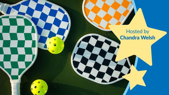 Dink for Dreams Pickleball rackets of many colors Hosted By Chandra Welsh