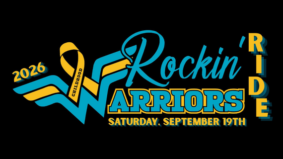 Rockin warriors ride logo teal and yellow