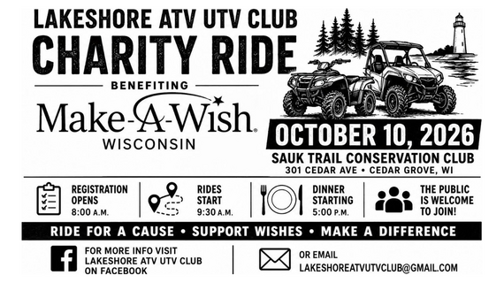 Lakeshore ATV/UTV Charity Ride 2026
