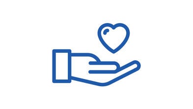 icon heart and hand