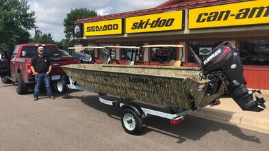Jack with his new boat