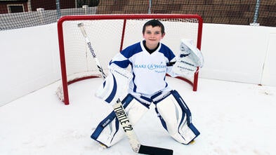 Trip, I wish to have a hockey rink, Playing hockey
