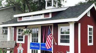Daliyah's school house-themed playhouse