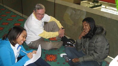 Volunteer Ed with Wish Kid Amber