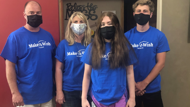 Allie and her family on the wish day