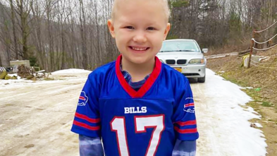 Wish Kid Heath in Bills' Jersey
