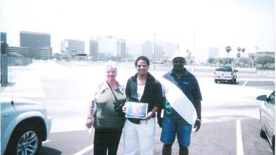 Wish Alumni Ryan with his family on his wish to go to Los Angeles