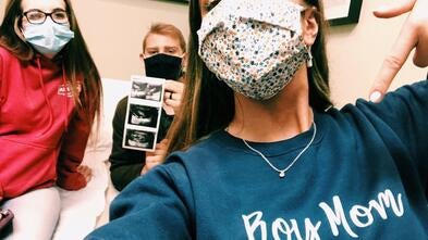 Wish Alum Brittney with Ultrasound