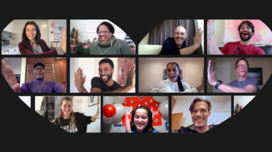 Screenshot showing Giulia meeting the cast of Grey's Anatomy via video call