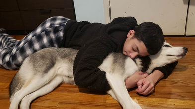 Ryan and Shiloh on floor
