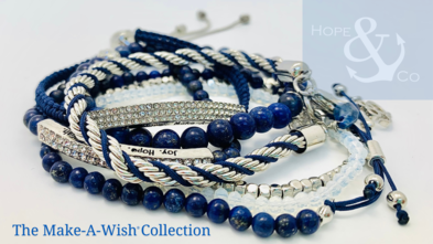 Photo of the bracelets in the Make-A-Wish collection by Hope and Co.