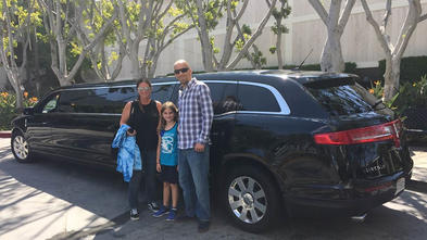 Charleigh and family with limo