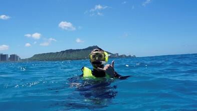 Patrick snorkeling