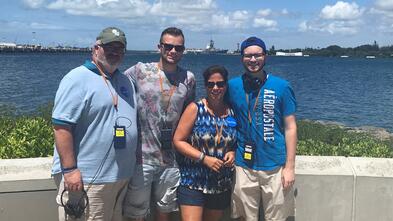 Patrick and family at Pearl Harbor