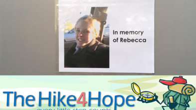 The Hike4Hope logo and a photo of wish kid Rebecca