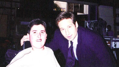 Gabe wished to go to the X-files set in 1999