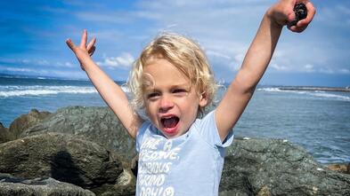 Emily at the ocean 