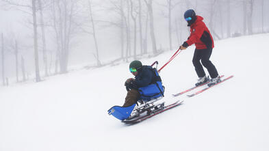 Jacob learns to ski