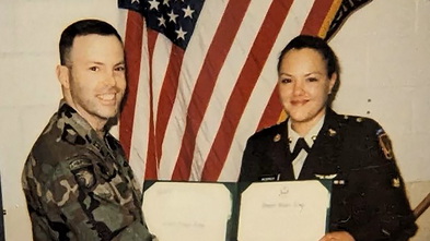 Wish Granter of the month, Bobby Lester, in her army clothes