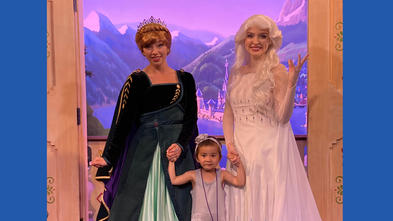 Leigh with Anna and Elsa