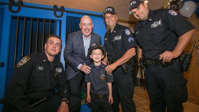 Wish Kid Sebastian with the NYPD