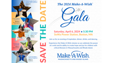 Save the Date - April 6, 2024 - for the Make-A-Wish Gala
