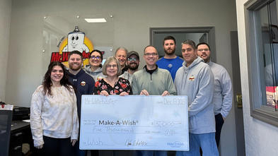 Pictured here is Stephanie Pugliese, Make-A-Wish director of development with the associates of Mr. Waterheater.