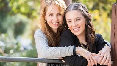 Sue and her daughter Ariel on Ariel's wish day