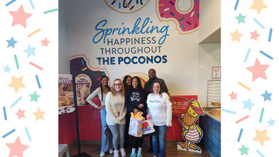 Pocono Mountain West High School Student Council and Duck Donuts Partnership with Wish Kid Mackenzie and her family.