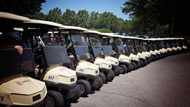 Make-A-Wish Golf Classic event photo, golfers leaving 