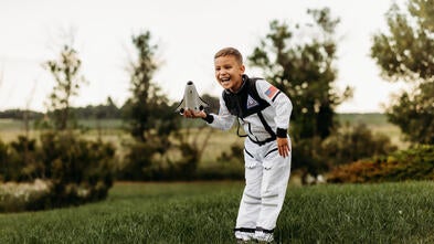 TJ in his space suit