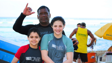 Wish Alum Michael surfing on wish
