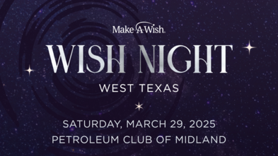 starry background with text promoting Wish Night West Texas