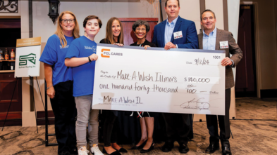 FCL Cares presents a check to Make-A-Wish Illinois