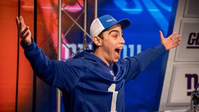Sam's wish to announce the New York Giants' first draft pick at the NFL Draft