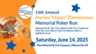 14th Annual Harlen Hippo Zimmerman Memorial Poker Run sponsored by the New Minersville Firehouse Bikers Softball Team and the New Minersville FireHouse Bikers 