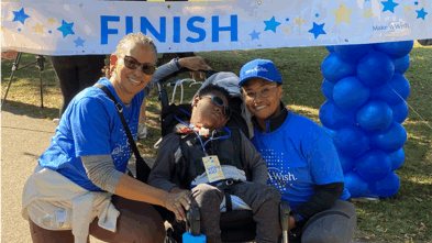 Wish kid and family at Walk For Wishes