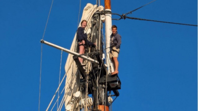 Kaci sailing on her wish trip