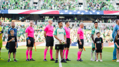 Sebastian on the Austin FC field