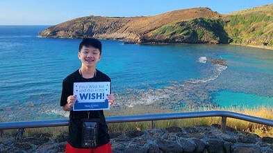 Wish kid Kingston, I wish to go to Hawaii