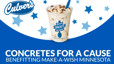 Concrete mixer against a blue and white background with stars