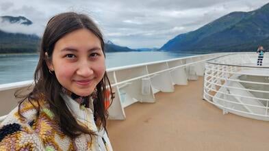 Rachael smiling on cruise ship