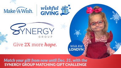 Match your gift from now until Dec. 31, with the SYNERGY GROUP MATCHING GIFT CHALLENGE