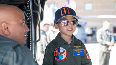 Ringo tours a helicopter at Naval Air Station North Island with HSC-3. 
