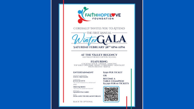 Photo shows the flyer for a Gala event