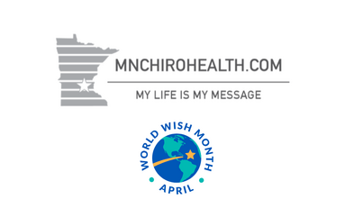 West end chiro logo above the world wish month seal